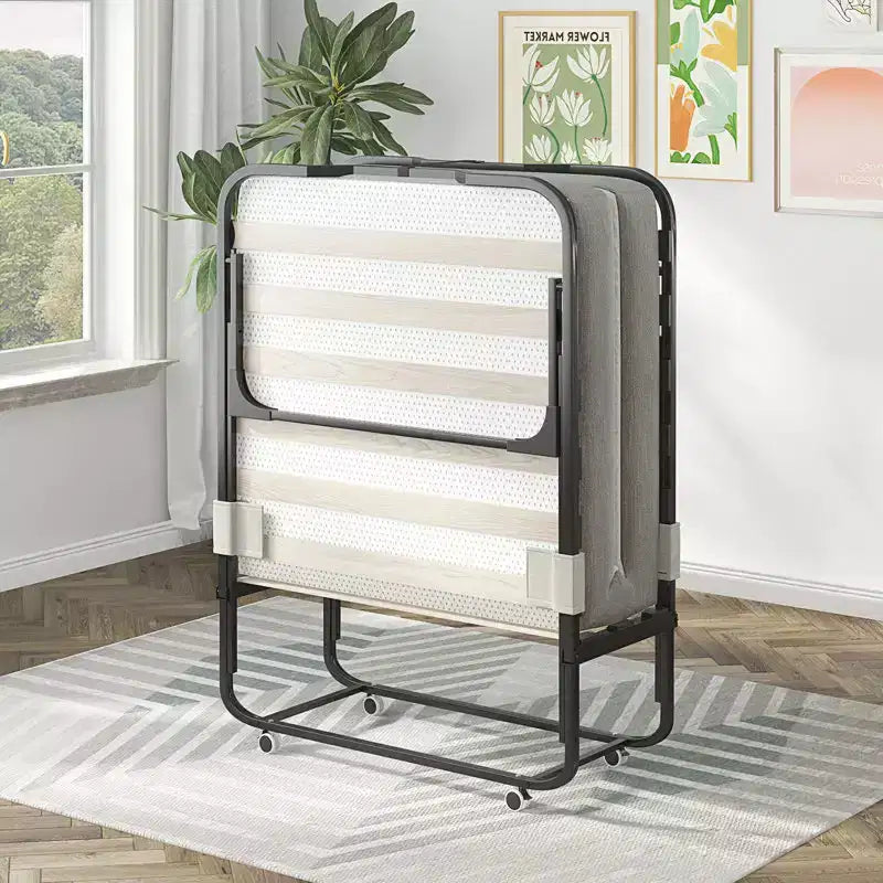 Lit pliant moderne une place avec matelas inclus