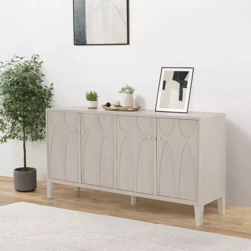 Buffet de cuisine moderne avec quatre étagères réglables et portes