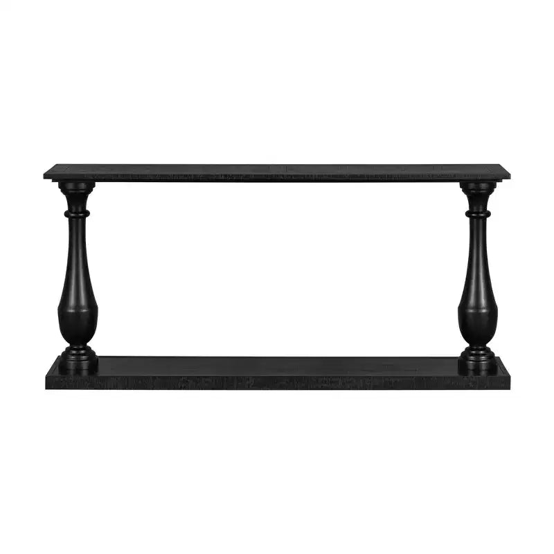 Console vintage, Table d'entrée de canapé en placage de pin avec un élégant design de pieds en vase