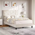 Garvee Upholstered Bed, Heavy-Duty Platform w/Wood Slats, No Box Spring/Noise-Free/Easy Assembly