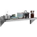 Stainless Steel Wall Shelf, Floating Metal Shelf with Adjustable Back Plate and Brackets for Kitchen, Garage and Miscellaneous