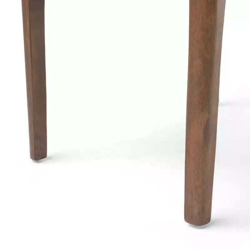 Ensemble de salle à manger 7 pièces en bois et tissu, style Mid-Century Modern