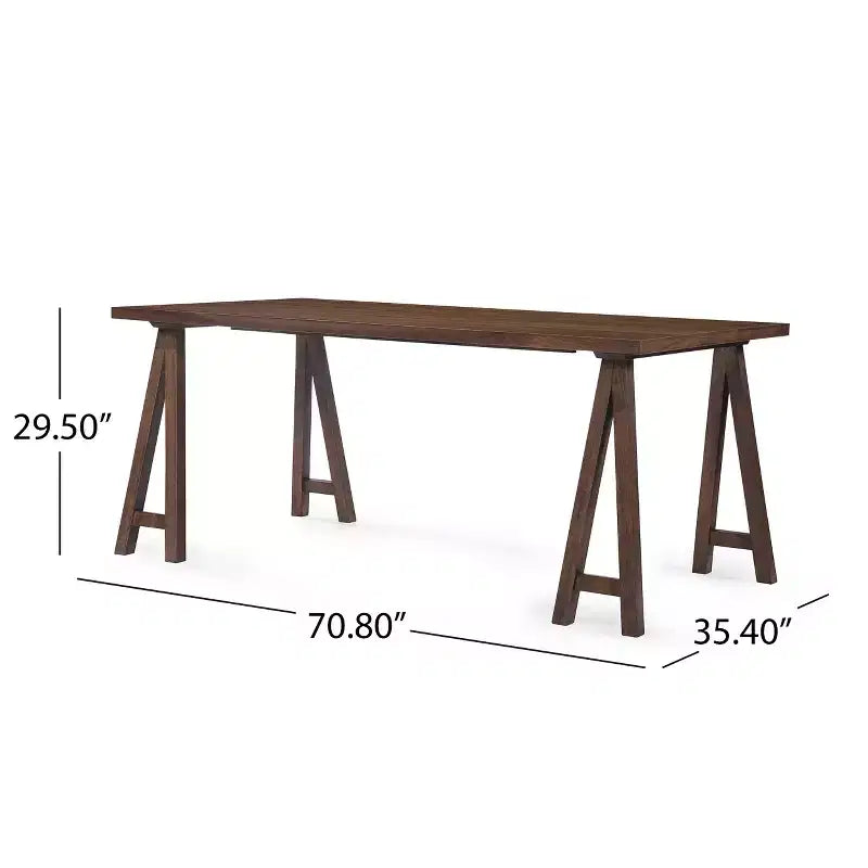 Ensemble de salle à manger 7 pièces en bois et tissu, style Mid-Century Modern