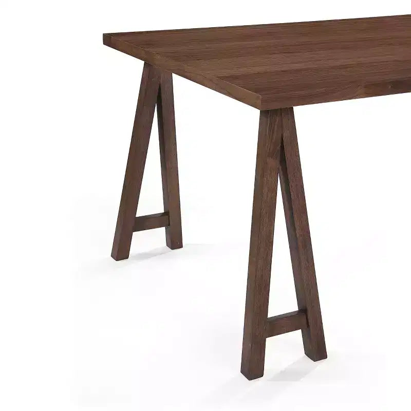 Ensemble de salle à manger 7 pièces en bois et tissu, style Mid-Century Modern