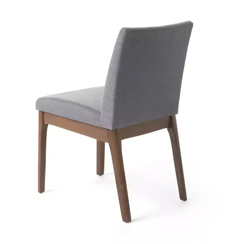 Ensemble de salle à manger 7 pièces en bois et tissu, style Mid-Century Modern
