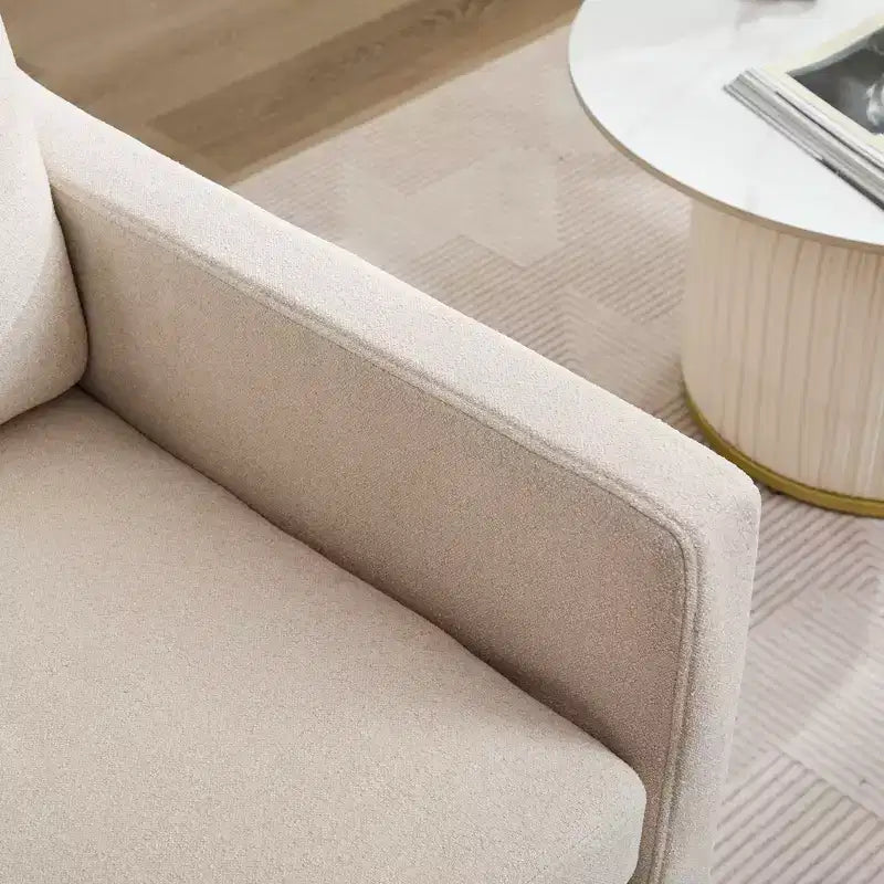 Fauteuil pivotant à 360 degrés avec coussin de dossier amovible 29.92 Fauteuil rembourré confortable pour salon, bureau, salle de repos