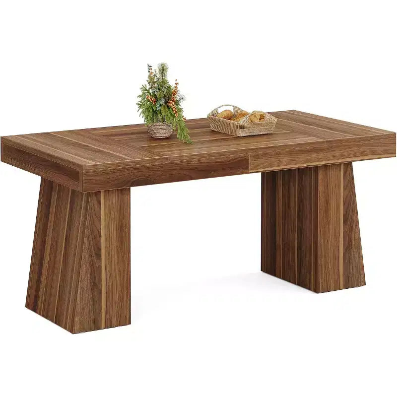Lantine 55-Inch Wood Dining Table for 4-6, Rectangular Dining Room Table with Sturdy Legs