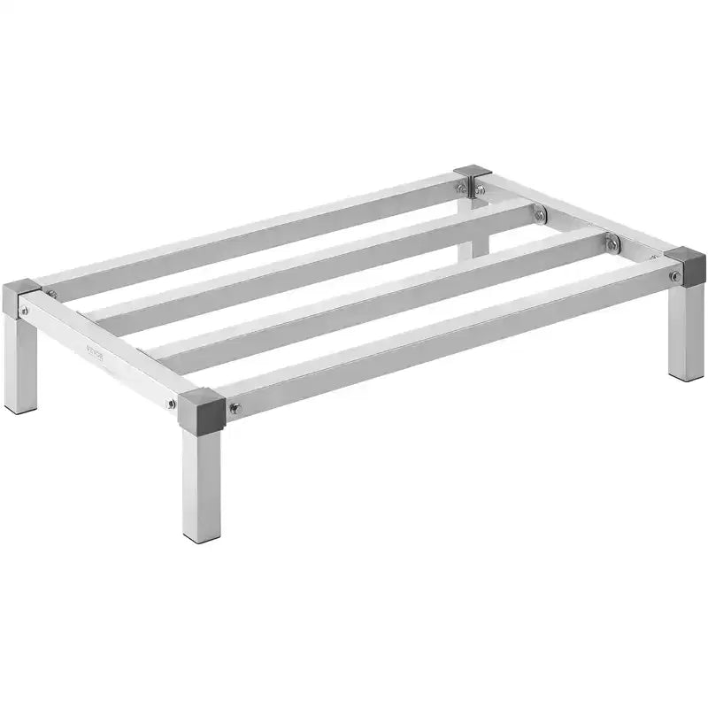 VEVOR Aluminum Dunnage Rack, 36 x 20 Commercial Food Floor Rack, 8 Off the Floor, 1000 lbs Capacity All-Welded Aluminum Storage Rack