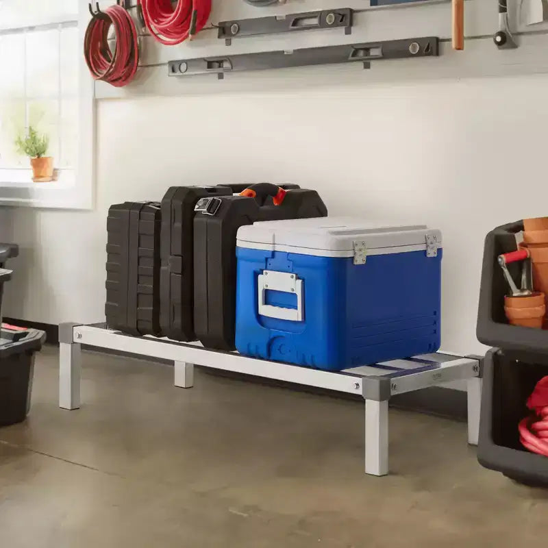 Étagère de Stockage en Aluminium Soudé, 91 x 51 cm, Support Commercial de Plancher Alimentaire, Hauteur 20 cm, Capacité 450 kg