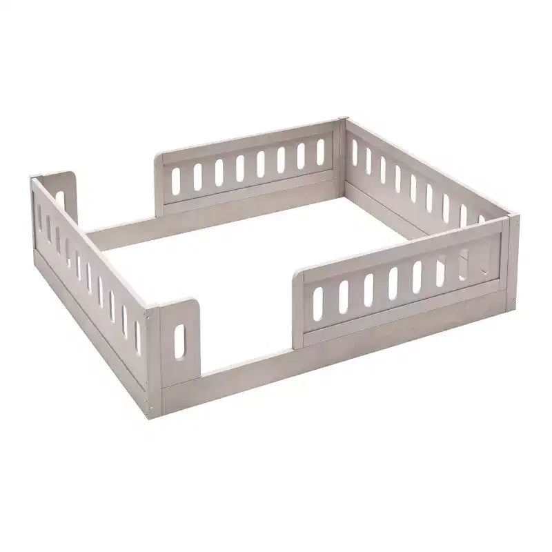 Lit de sol pleine grandeur avec barrière, lit Montessori en bois avec balustrades de sécurité pour garçons et filles