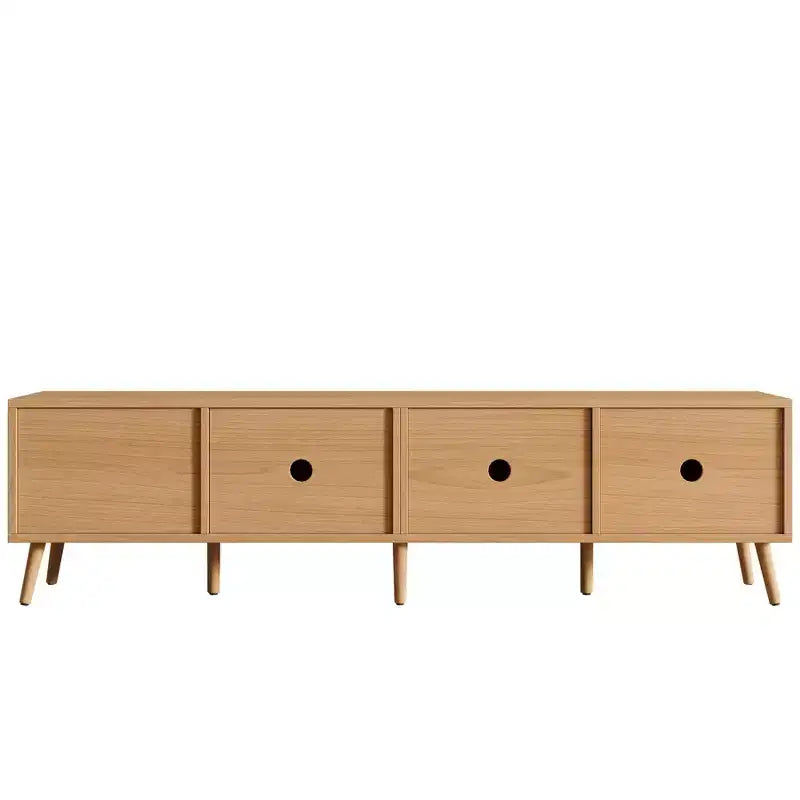 Meuble TV moderne pour téléviseurs jusqu'à 80 pouces, meuble de divertissement en bois de 70 pouces avec rangement et 2 tiroirs, console de table TV pour salon et chambre à coucher.