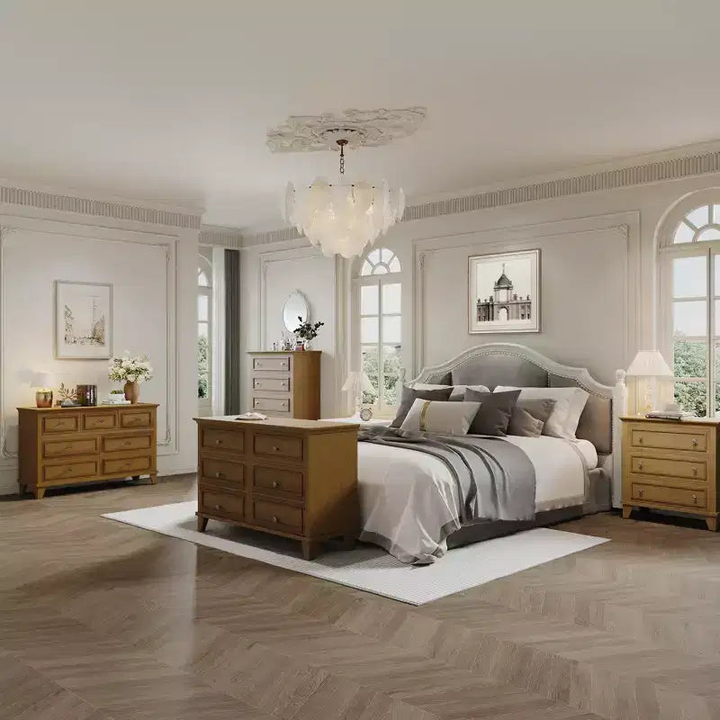 Commode 7 Tiroirs, Grande Commode en Bois avec Poignées Métalliques, Meuble de Rangement/Meuble TV pour Chambre, Salon, Entrée