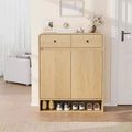 Shoe Storage Cabinet with 2 Doors and 2 Drawers, Freestanding Entryway Organizer with Rounded Corner, Large Capacity Cabinet for Hallway, Living Room