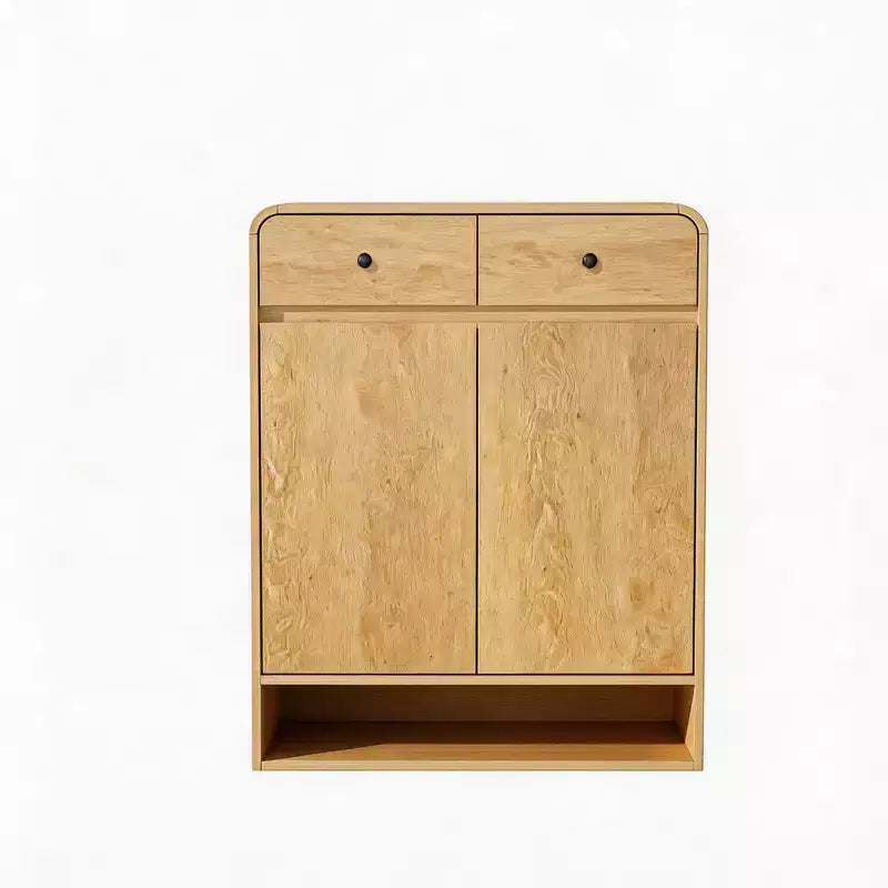 Meuble à chaussures avec 2 portes et 2 tiroirs, Organisateur d'entrée autoportant avec coins arrondis, Meuble de grande capacité pour couloir, salon