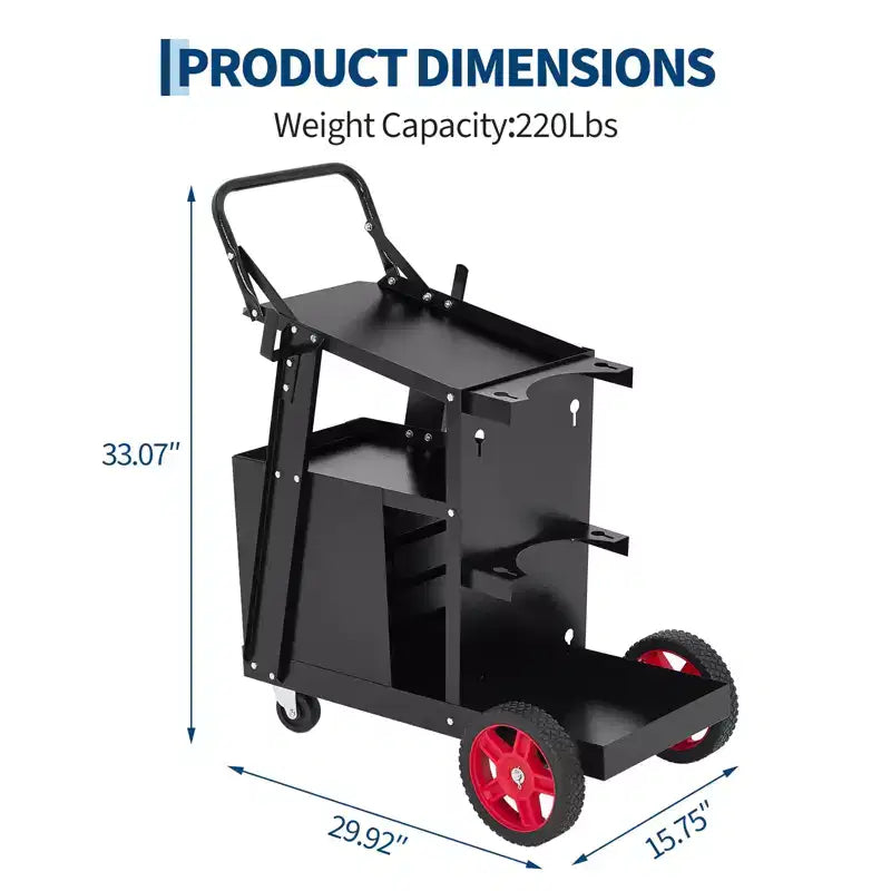 Chariot de soudage robuste en acier au carbone pour soudeuse Mig/Tig et découpeur plasma