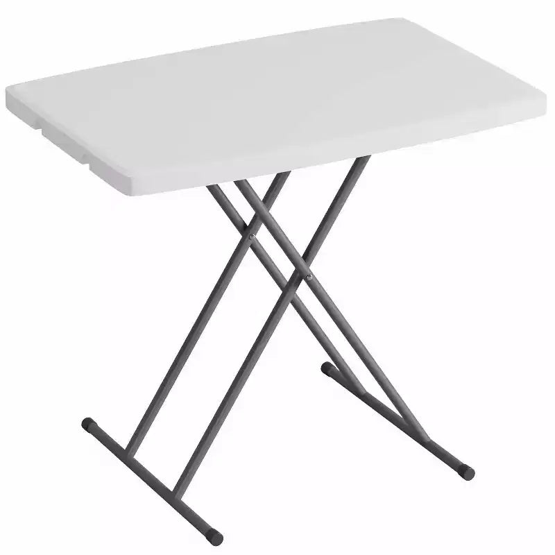 FDW 30 Inch Folding Table, Utility Foldable Table for Small Spaces, Small Desk Adjustable Height TV Tray for Laptop, Couch, Camping, White
