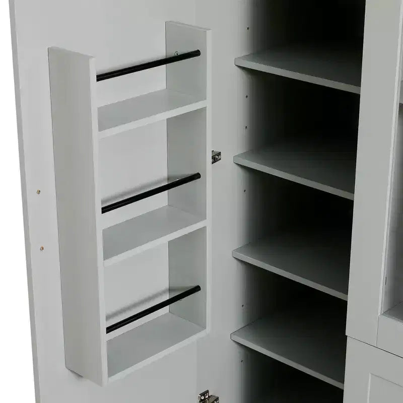 Garde-manger de cuisine autoportant de 71''H, Grand buffet de rangement de salle à manger avec 6 portes, Étagères réglables