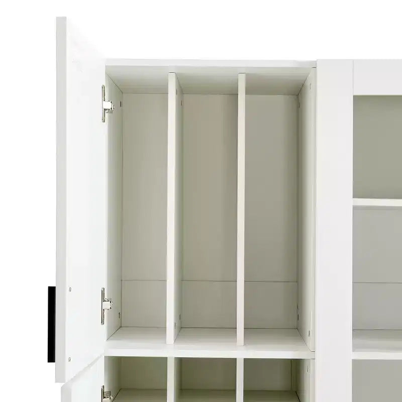 Garde-manger de cuisine autoportant de 71''H, Grand buffet de rangement de salle à manger avec 6 portes, Étagères réglables