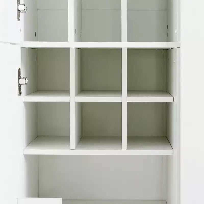 Garde-manger de cuisine autoportant de 71''H, Grand buffet de rangement de salle à manger avec 6 portes, Étagères réglables