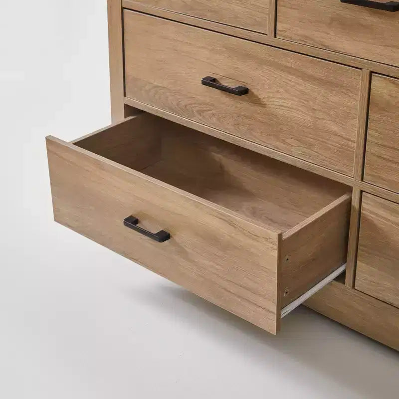 Commode de chambre à 7 tiroirs de style ferme, commodes de 79,8 cm de haut, commode rustique en bois avec poignée en métal, organisateur de rangement pour chambre.